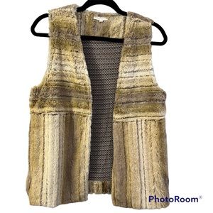 Anthropologie Mystree Women’s Faux Fur Lined Vest Size Small